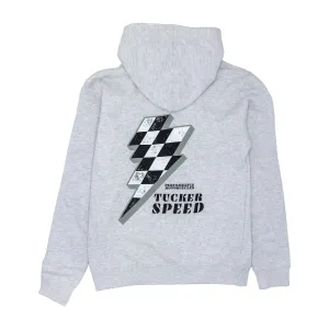 Tucker Speed Checkered Bolt Hoodie - Pullover - Heather Gray