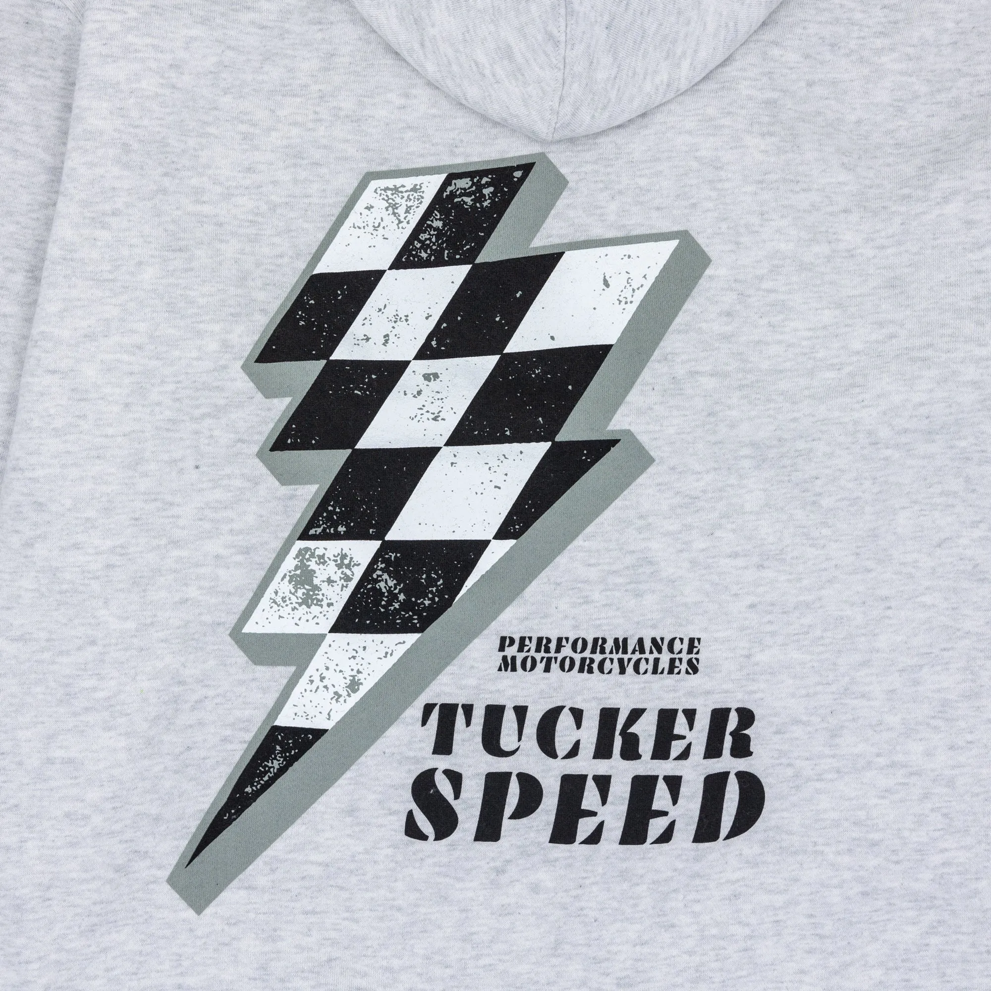 Tucker Speed Checkered Bolt Hoodie - Pullover - Heather Gray