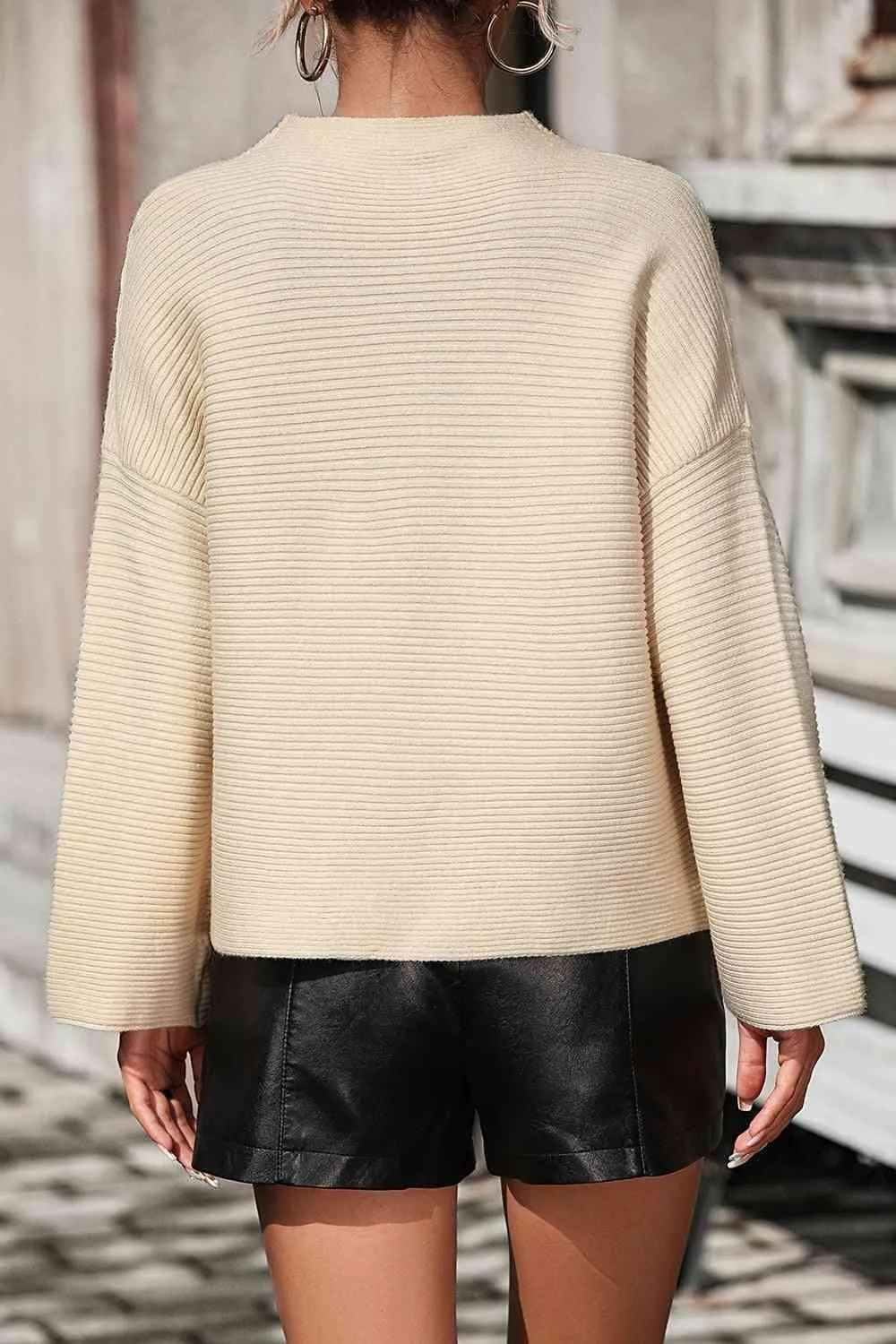 Warm Sophistication Mock Neck Pullover Sweater