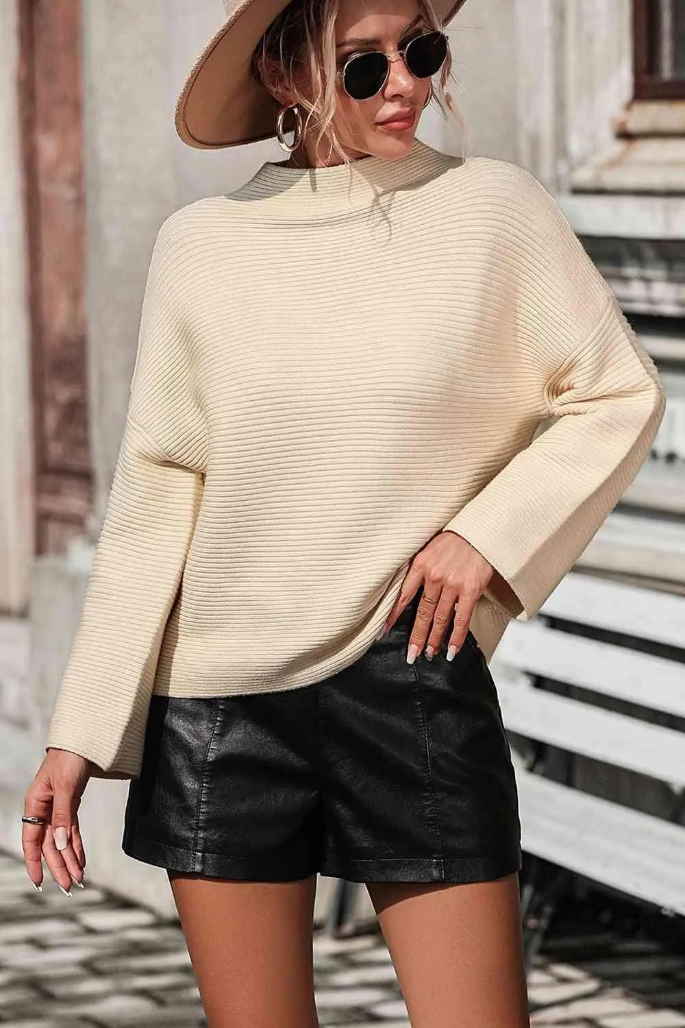 Warm Sophistication Mock Neck Pullover Sweater