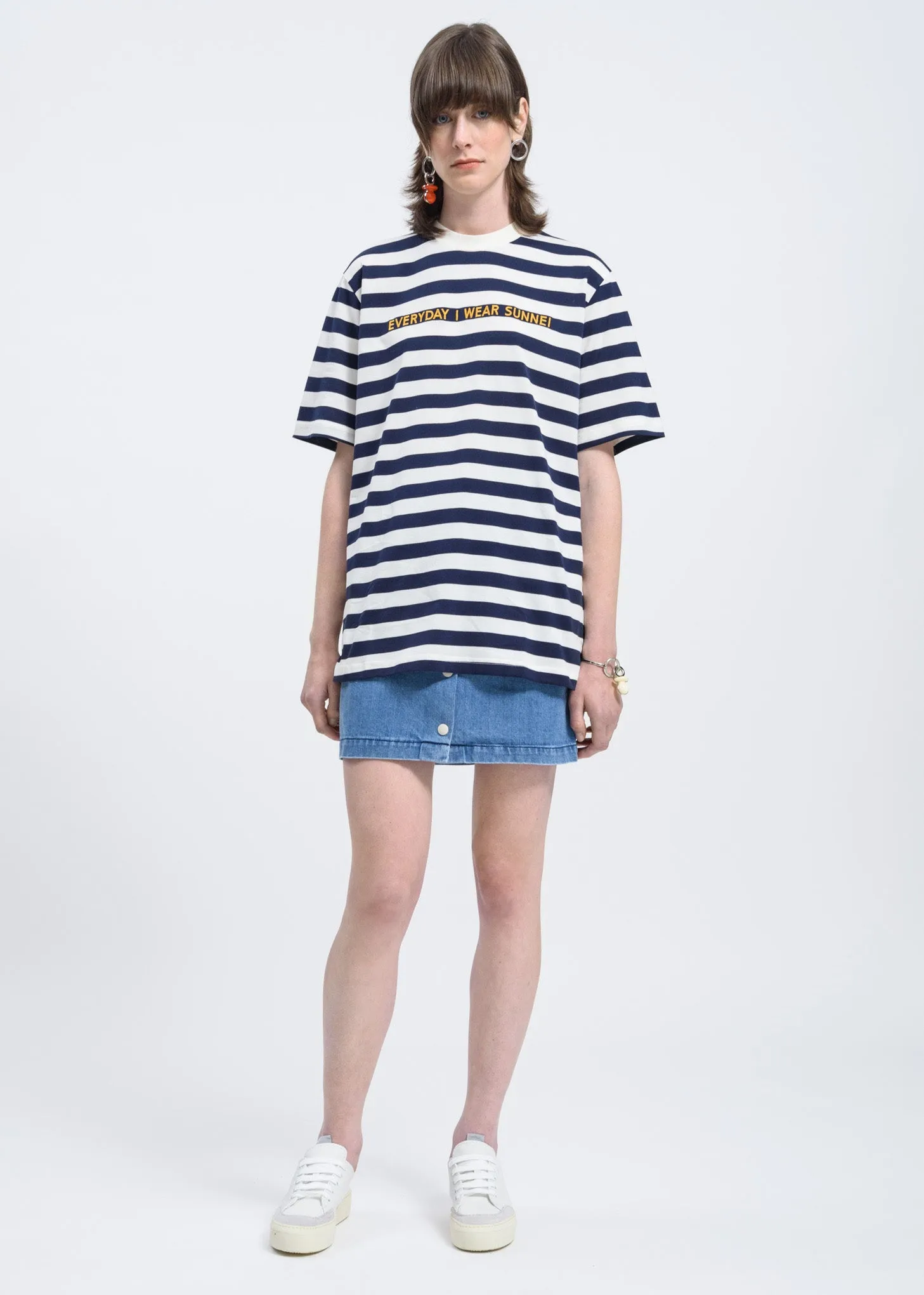 Washed Denim Mini Skirt