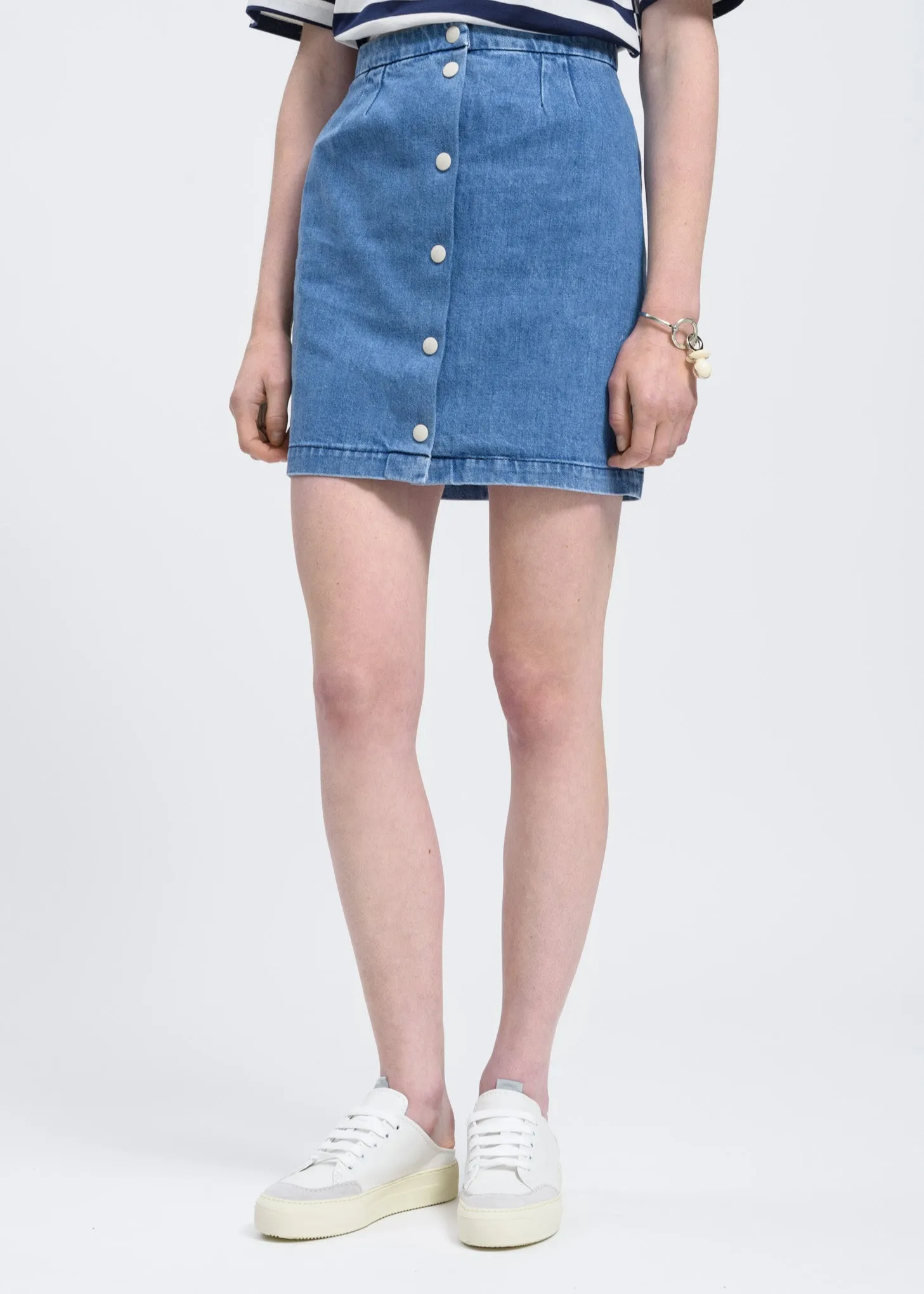Washed Denim Mini Skirt