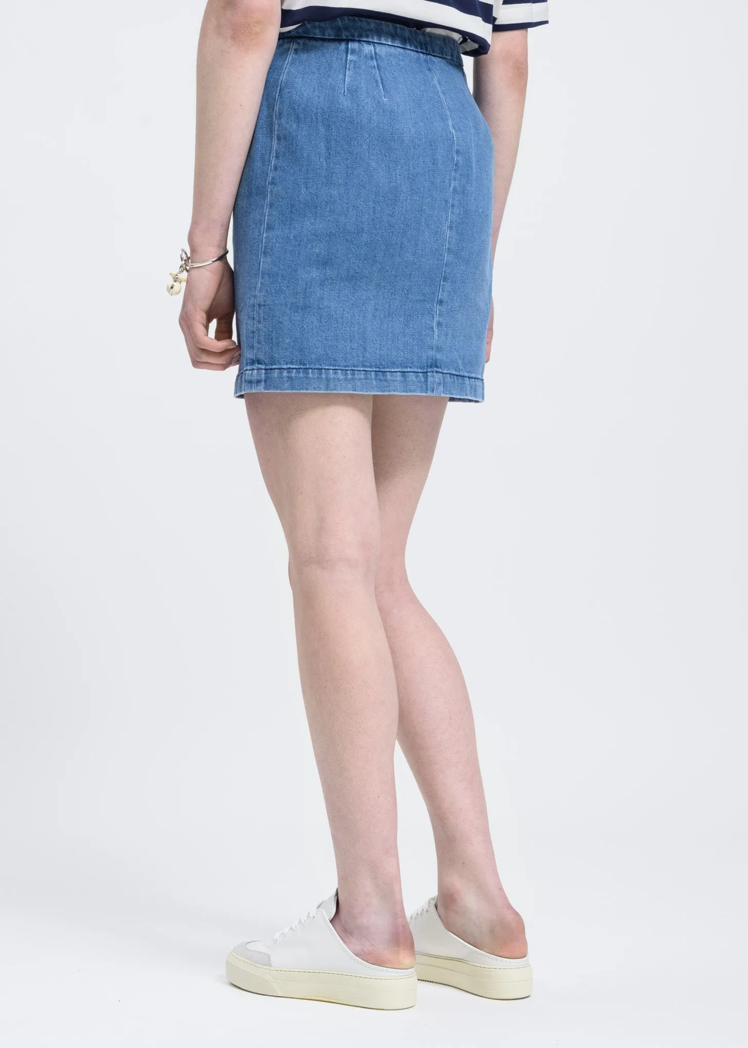 Washed Denim Mini Skirt