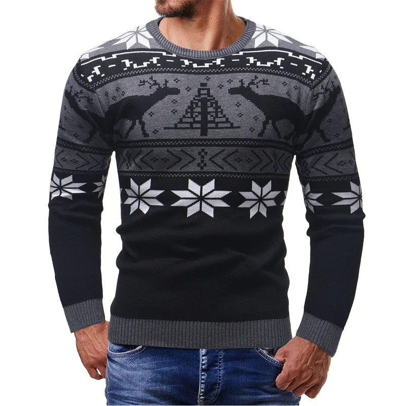 West Louis Deer Print Fashion Sweater