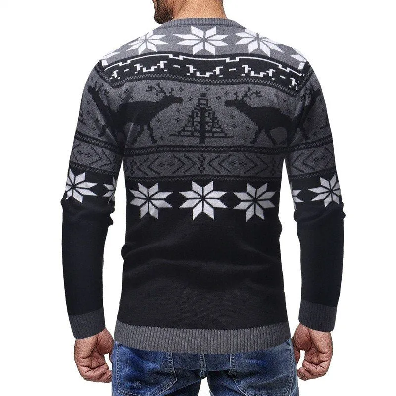 West Louis Deer Print Fashion Sweater