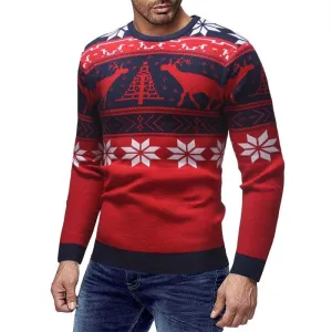 West Louis Deer Print Fashion Sweater