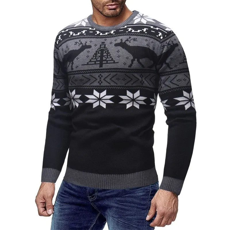 West Louis Deer Print Fashion Sweater