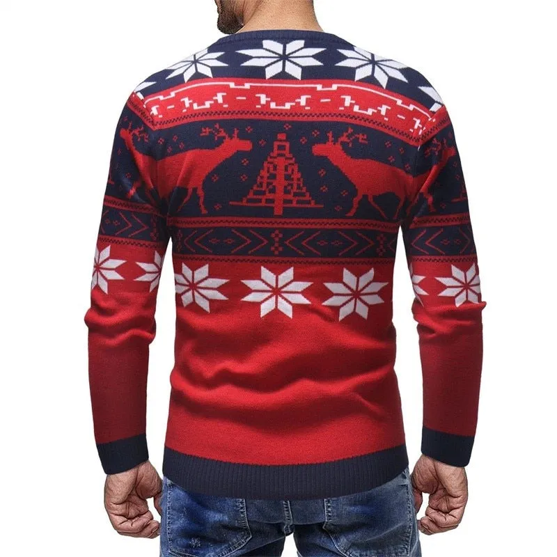 West Louis Deer Print Fashion Sweater