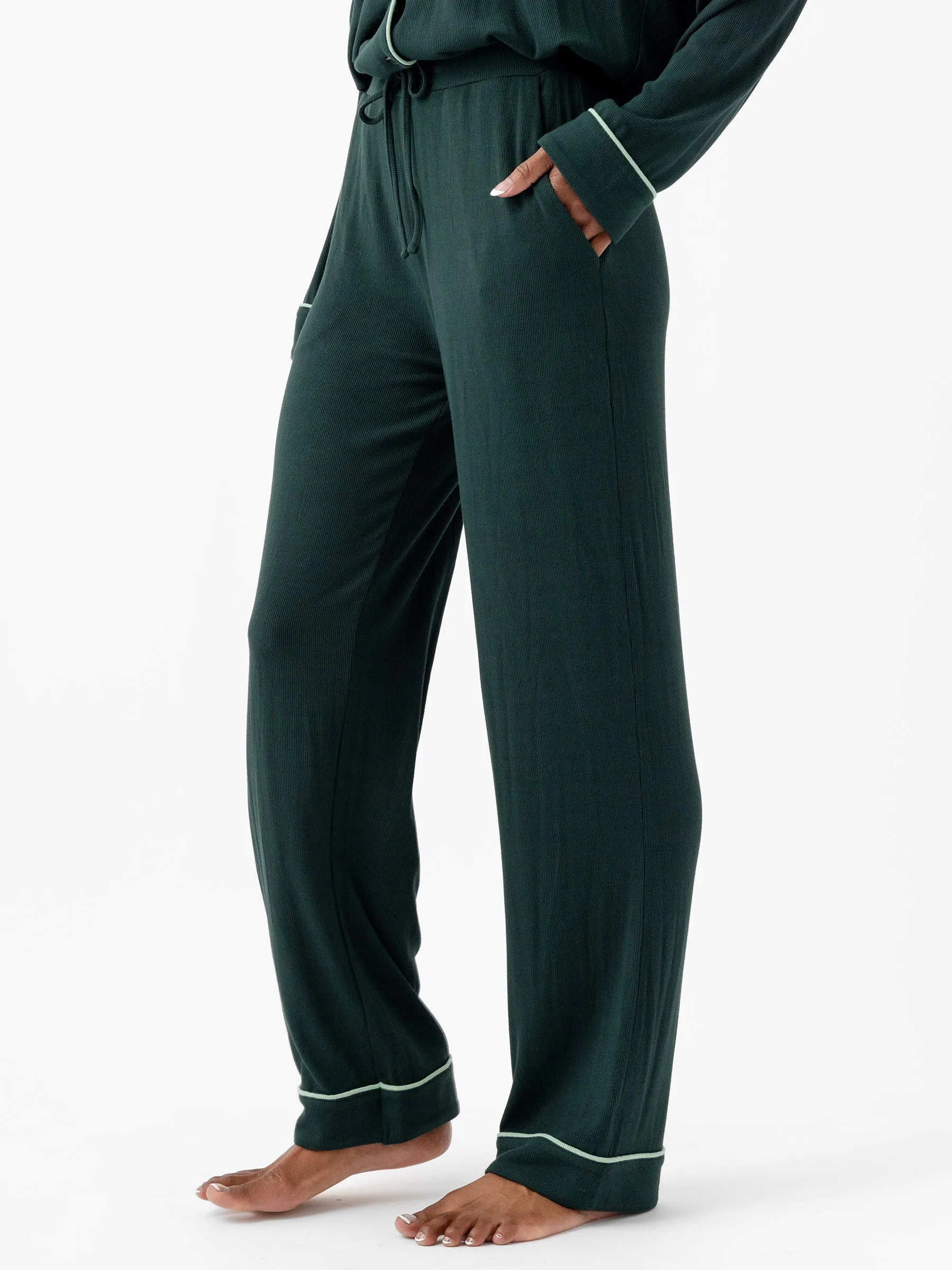 Women's Bamboo Rib-Knit Classic Pajama Pant